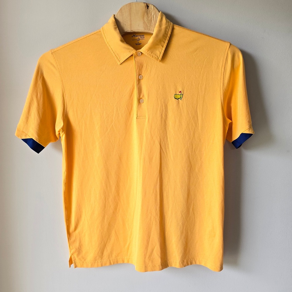 Masters‎ Tech Mens Large Yellow Short Sleeve Golf Polo Shirt RN 133979